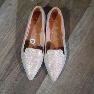 Pink Rhinestone Flats